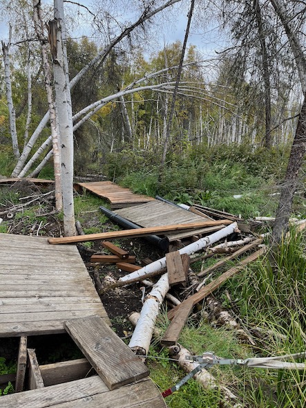 Infrastructure damage from thawing permafrost